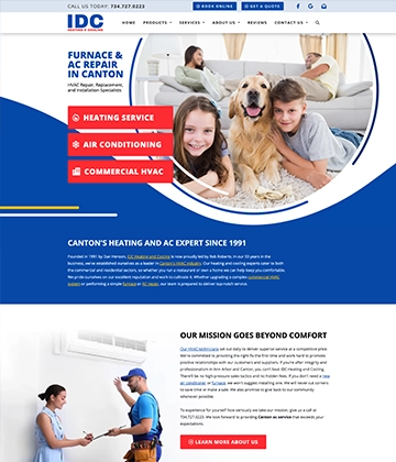 HVAC website - IDC Heating and Cooling