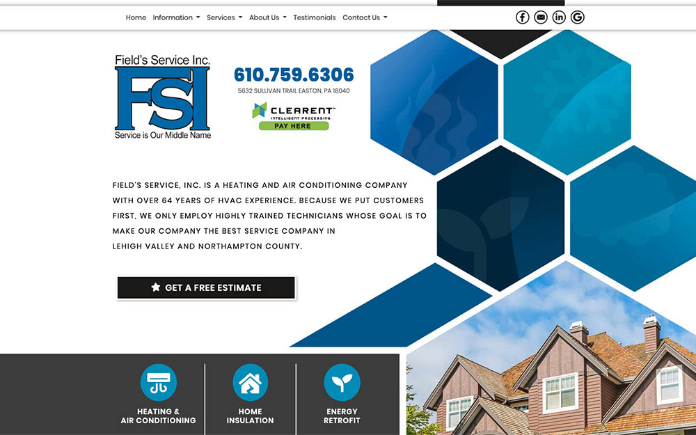 Field's Service Inc. Website Design