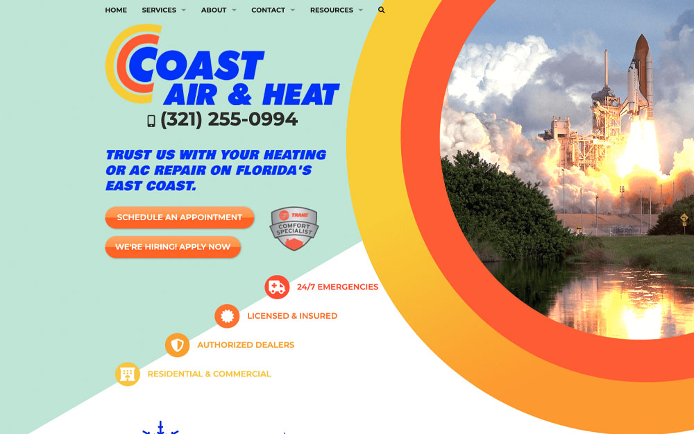 Coast Air & Heat's Website Design