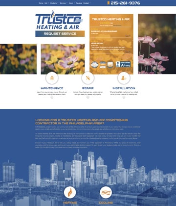 websites for hvac contractors - trustco heating and air
