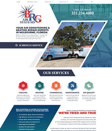 hvac web design - brg air systems