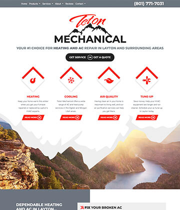 HVAC website - teton mechanical