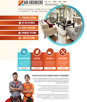hvac websites - air engineers heating and air conditioning