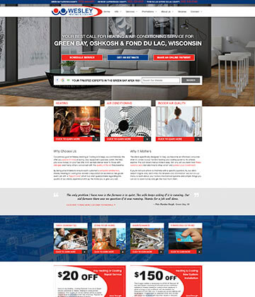 hvac web designs - wesley heating and cooling