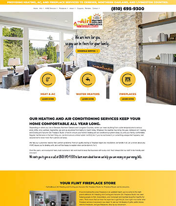 hvac web design - adkisson air 1