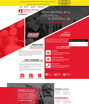 hvac web designs - santiam heating and sheetmetal