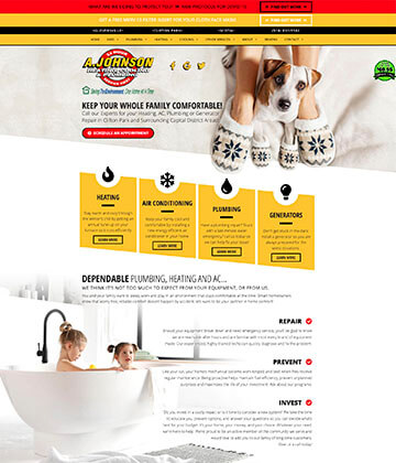 plumbing contractor website - a johnson plumbing and heating
