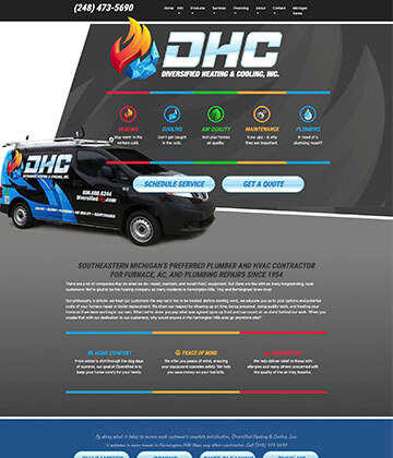 websites for hvac contractors - diversified heating and cooling