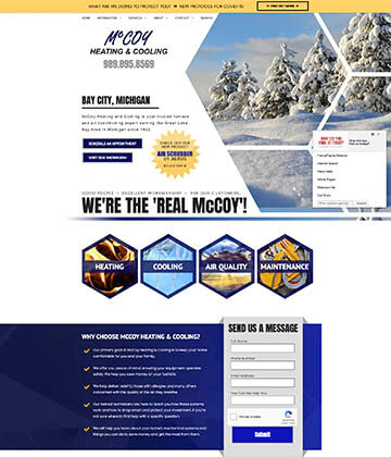 hvac website design - mccoy heating and cooling