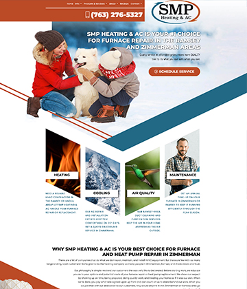 hvac web development - smp heating and ac