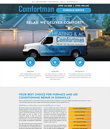 HVAC website - Comfortman