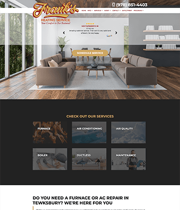 HVAC website - Franks Heating Service