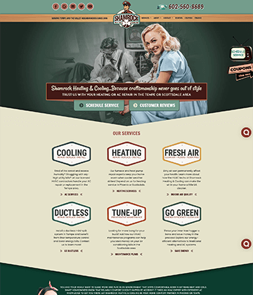HVAC website - Shamrock Heating & Cooling