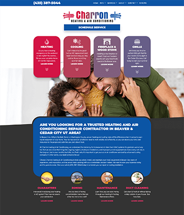 HVAC website - Charron Heating & Air Conditioning