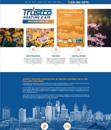 websites for hvac contractors - trustco heating and air