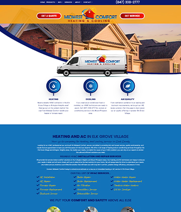 hvac web design - Midwest Comfort Heating & Cooling