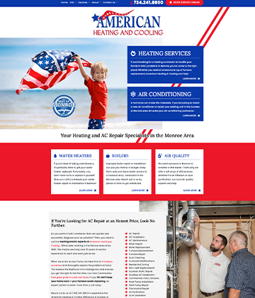 hvac web design - American Heating & Cooling