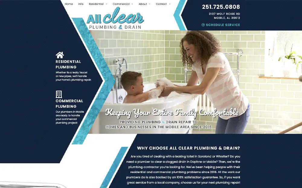 All Clear Plumbing & Drain Website Design