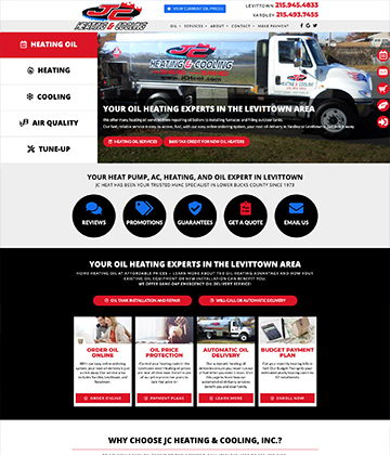 hvac website design - JC Heating & Cooling