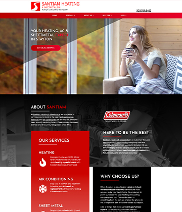 hvac web designs - santiam heating and sheetmetal